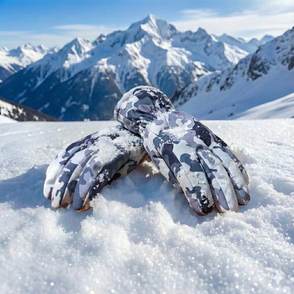 3M Thinsulate Winter Ski Gloves Blue Camo – Warm Insulated Snow Gear Size Medium - Picture 2 of 6